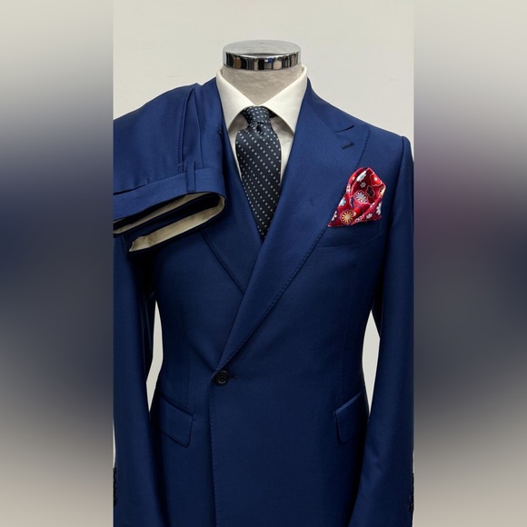 Navy 100% super 150 Cerruti 1881 one button double breasted wool suit - Picture 1 of 3